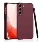 For Samsung Galaxy S22 5G GKK Ultra-thin Skin Feel Phone Case with Side Pen Slot & Stylus(Red) - 1