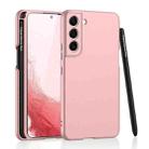 For Samsung Galaxy S22 5G GKK Ultra-thin Skin Feel Phone Case with Side Pen Slot & Stylus(Pink) - 1