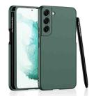 For Samsung Galaxy S22 5G GKK Ultra-thin Skin Feel Phone Case with Side Pen Slot & Stylus(Forest Green) - 1