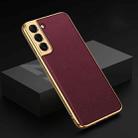 For Samsung Galaxy S22 5G GKK Plating TPU + Leather Full Coverage Phone Case(Red) - 1