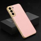 For Samsung Galaxy S22+ 5G GKK Plating TPU + Leather Full Coverage Phone Case(Pink) - 1