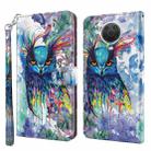 For Nokia G20 / G10 / 6.3 3D Painting Pattern TPU + PU Leather Phone Case(Watercolor Owl) - 1