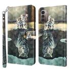 For Nokia G11 / G21 3D Painting Pattern TPU + PU Leather Phone Case(Cat Tiger) - 1