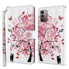 For Nokia G11 / G21 3D Painting Pattern TPU + PU Leather Phone Case(Cat Under The Tree) - 1