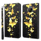 For Nokia G300 3D Painting Pattern TPU + PU Leather Phone Case(Gold Butterfly) - 1