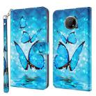 For Nokia G300 3D Painting Pattern TPU + PU Leather Phone Case(Three Butterflies) - 1