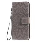 For OPPO A5 / A35 Pressed Printing Sunflower Pattern Horizontal Flip PU Leather Case with Holder & Card Slots & Wallet & Lanyard(Gray) - 2