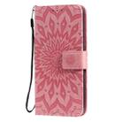 For OPPO A5 / A35 Pressed Printing Sunflower Pattern Horizontal Flip PU Leather Case with Holder & Card Slots & Wallet & Lanyard(Pink) - 2