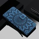 For OPPO A5 / A35 Pressed Printing Sunflower Pattern Horizontal Flip PU Leather Case with Holder & Card Slots & Wallet & Lanyard(Blue) - 7