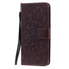 For OPPO A5 / A35 Pressed Printing Sunflower Pattern Horizontal Flip PU Leather Case with Holder & Card Slots & Wallet & Lanyard(Brown) - 2