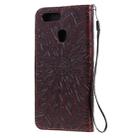 For OPPO A5 / A35 Pressed Printing Sunflower Pattern Horizontal Flip PU Leather Case with Holder & Card Slots & Wallet & Lanyard(Brown) - 3