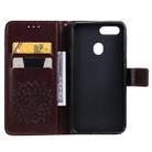 For OPPO A5 / A35 Pressed Printing Sunflower Pattern Horizontal Flip PU Leather Case with Holder & Card Slots & Wallet & Lanyard(Brown) - 4