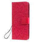 For OPPO A5 / A35 Pressed Printing Sunflower Pattern Horizontal Flip PU Leather Case with Holder & Card Slots & Wallet & Lanyard(Red) - 2