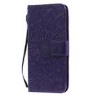 For OPPO A5 / A35 Pressed Printing Sunflower Pattern Horizontal Flip PU Leather Case with Holder & Card Slots & Wallet & Lanyard(Purple) - 2