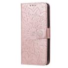 For OPPO A5 / A35 Pressed Printing Sunflower Pattern Horizontal Flip PU Leather Case with Holder & Card Slots & Wallet & Lanyard(Rose Gold) - 2