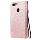 For OPPO A5 / A35 Pressed Printing Sunflower Pattern Horizontal Flip PU Leather Case with Holder & Card Slots & Wallet & Lanyard(Rose Gold) - 3