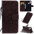 For Vivo Y15 / Y17 Pressed Printing Sunflower Pattern Horizontal Flip PU Leather Case with Holder & Card Slots & Wallet & Lanyard(Brown) - 1