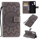 Xiaomi Redmi Note 8T Pressed Printing Sunflower Pattern Horizontal Flip PU Leather Case with Holder & Card Slots & Wallet & Lanyard(Gray) - 1