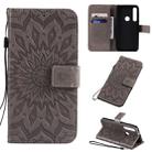 For Motorola MOTO One Pressed Printing Sunflower Pattern Horizontal Flip PU Leather Case with Holder & Card Slots & Wallet & Lanyard(Gray) - 1