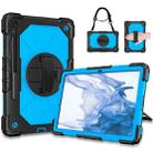 For Samsung Galaxy Tab S8+ 12.4 inch SM-X800 / SM-X806 Contrast Color Robot Shockproof Silicone + PC Tablet Case(Black+Blue) - 1