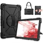 For Samsung Galaxy Tab S8+ 12.4 inch SM-X800 / SM-X806 Contrast Color Robot Shockproof Silicone + PC Tablet Case(Black) - 1