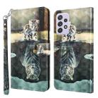 For Samsung Galaxy A32 4G 3D Painting Pattern TPU + PU Leather Phone Case(Cat Tiger) - 1