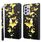 For Samsung Galaxy A33 5G 3D Painting Pattern TPU + PU Leather Phone Case(Gold Butterfly) - 1