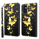 For Samsung Galaxy A82 5G 3D Painting Pattern TPU + PU Leather Phone Case(Gold Butterfly) - 1