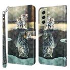 For Samsung Galaxy S22 5G 3D Painting Pattern TPU + PU Leather Phone Case(Cat Tiger) - 1