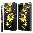 For Samsung Galaxy S22 Ultra 5G 3D Painting Pattern TPU + PU Leather Phone Case(Gold Butterfly) - 1
