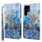For Samsung Galaxy S22 Ultra 5G 3D Painting Pattern TPU + PU Leather Phone Case(Milky Way) - 1