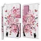 For Samsung Galaxy S22 Ultra 5G 3D Painting Pattern TPU + PU Leather Phone Case(Cat Under The Tree) - 1