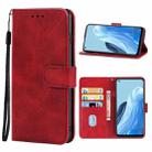 Leather Phone Case For OPPO F21 Pro(Red) - 1