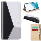 For Samsung Galaxy S22 5G Tricolor Stitching Horizontal Flip Leather Phone Case(Black) - 1