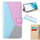 For Samsung Galaxy S22+ 5G Tricolor Stitching Horizontal Flip Leather Phone Case(Blue) - 1