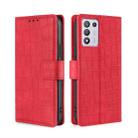 For OPPO K9s / Realme Q3s Skin Feel Crocodile Texture Magnetic Clasp PU Leather Phone Case(Red) - 1