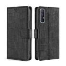 For OPPO Reno3 5G Japanese Version Skin Feel Crocodile Texture Magnetic Clasp PU Leather Phone Case(Black) - 1