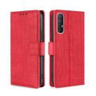 For OPPO Reno3 5G Japanese Version Skin Feel Crocodile Texture Magnetic Clasp PU Leather Phone Case(Red) - 1