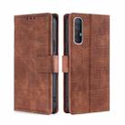 For OPPO Reno3 5G Japanese Version Skin Feel Crocodile Texture Magnetic Clasp PU Leather Phone Case(Brown) - 1