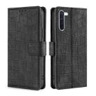 For OPPO Reno3 A Japanese Version Skin Feel Crocodile Texture Magnetic Clasp PU Leather Phone Case(Black) - 1