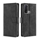 For OPPO Reno5 A Skin Feel Crocodile Texture Magnetic Clasp PU Leather Phone Case(Black) - 1