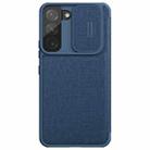 For Samsung Galaxy S22 5G NILLKIN QIN Series Pro Sliding Camera Cover Design Leather Phone Case(Blue) - 1