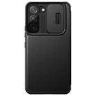 For Samsung Galaxy S22+ 5G NILLKIN QIN Series Pro Sliding Camera Cover Design Leather Phone Case(Black) - 1