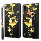 For Motorola Moto E7i Power / E7 Power 3D Painting Pattern TPU + PU Leather Phone Case(Gold Butterfly) - 1