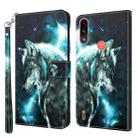 For Motorola Moto E7i Power / E7 Power 3D Painting Pattern TPU + PU Leather Phone Case(Wolf) - 1