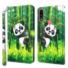 For Motorola Moto E7i Power / E7 Power 3D Painting Pattern TPU + PU Leather Phone Case(Panda Climbing Bamboo) - 1