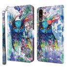 For Motorola Moto E7i Power / E7 Power 3D Painting Pattern TPU + PU Leather Phone Case(Watercolor Owl) - 1