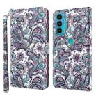 For Motorola Moto E20 / E30 / E40 3D Painting Pattern TPU + PU Leather Phone Case(Swirl Pattern) - 1