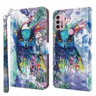 For Motorola Moto G30 / G20 / G10 3D Painting Pattern TPU + PU Leather Phone Case(Watercolor Owl) - 1