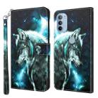 For Motorola Moto G31 / G41 3D Painting Pattern TPU + PU Leather Phone Case(Wolf) - 1